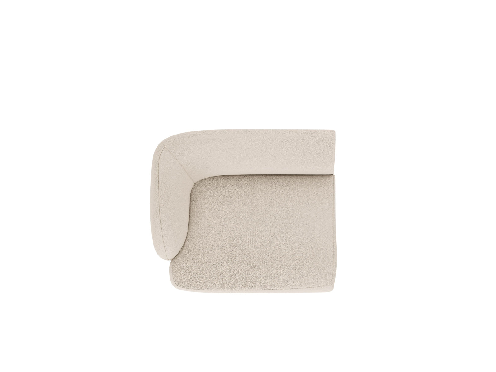 Beige Miley Boucle Modul links 1 Sitzer von Micadoni, ideal für stilvolle Wohnräume, vereint Eleganz und Gemütlichkeit in einem modernen Design.