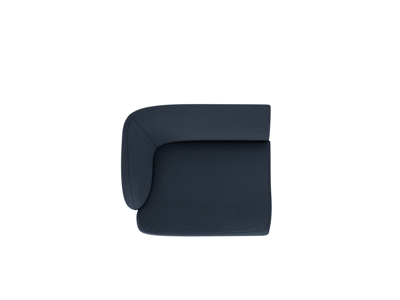 Miley Boucle Modul links 1 Sitzer in Dark Blue präsentiert im Onlineshop von KAQTU Design AG. Modulares Sofa ist von Micadoni