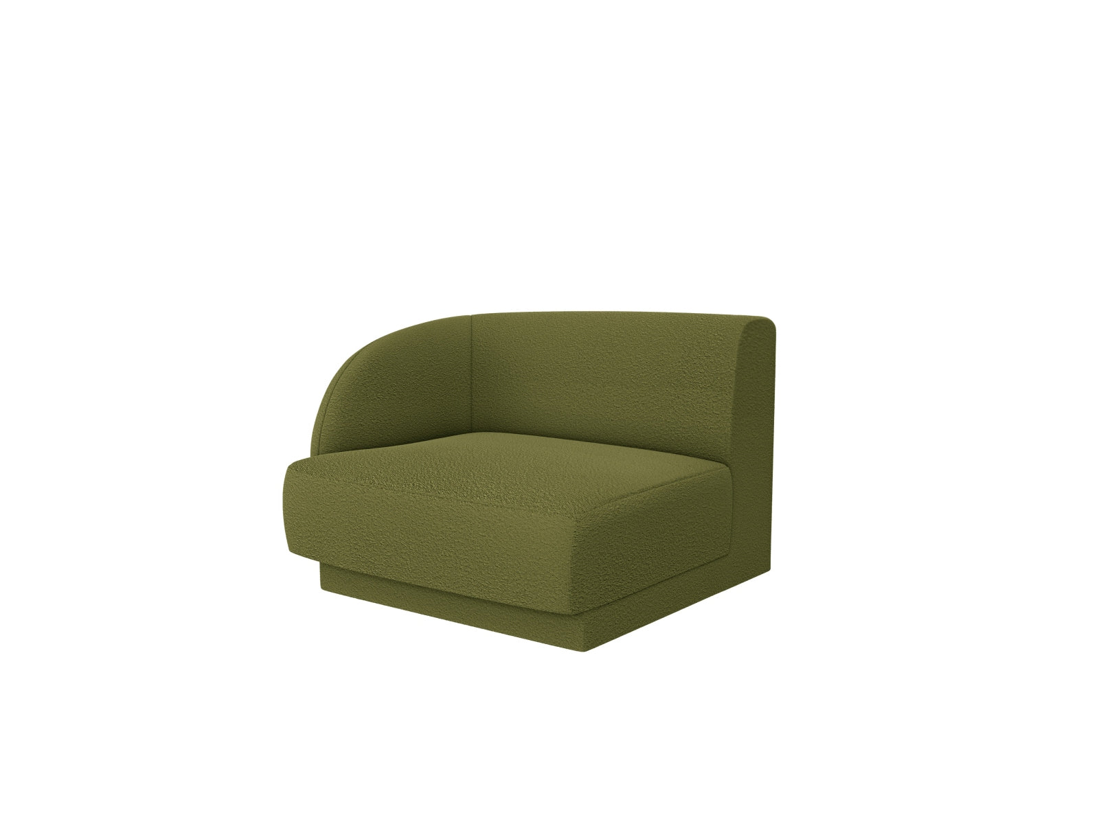 Miley Boucle Modul links 1 Sitzer in Dark Olive Green präsentiert im Onlineshop von KAQTU Design AG. Modulares Sofa ist von Micadoni