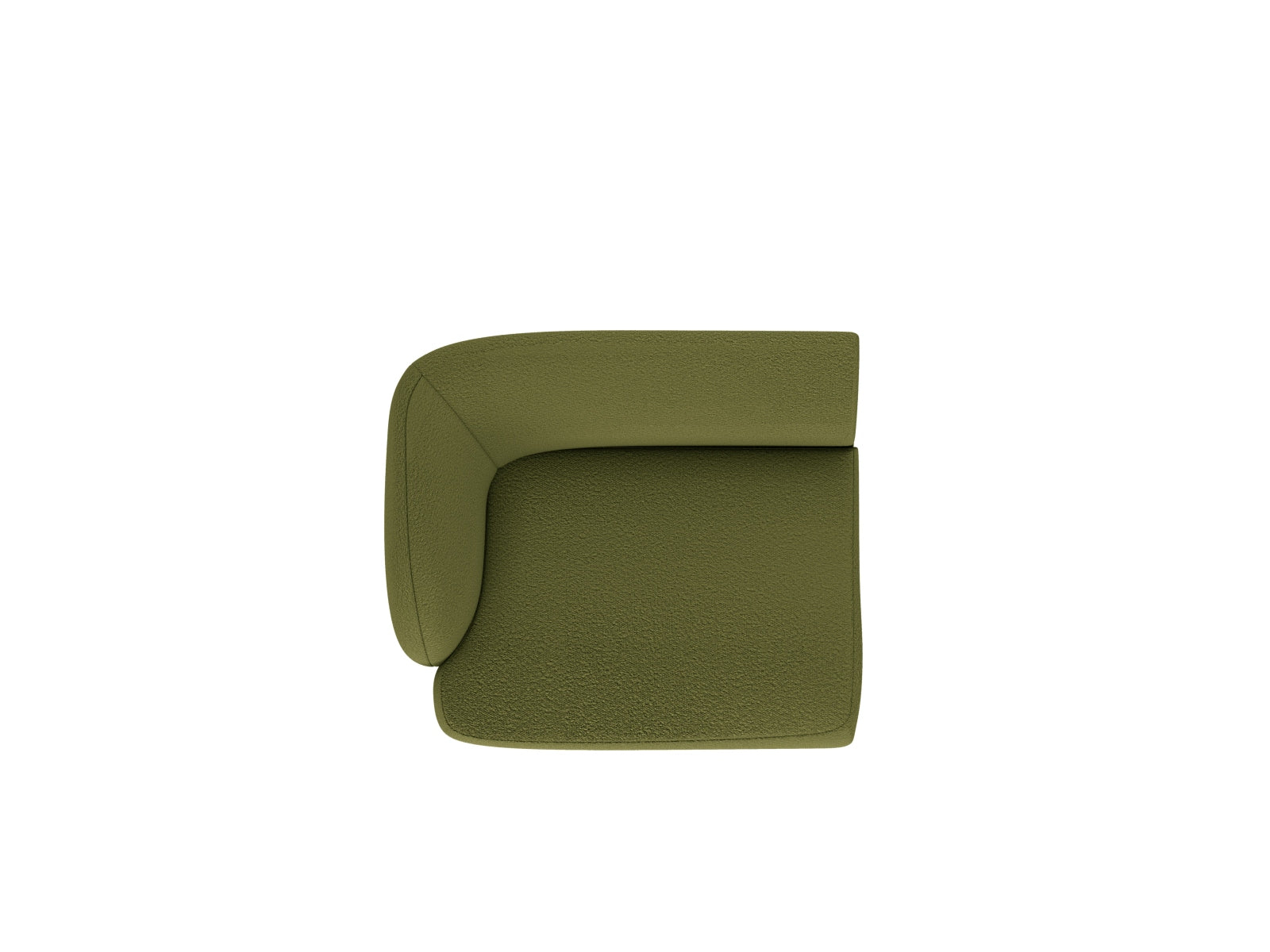 Miley Boucle Modul links 1 Sitzer in Dark Olive Green präsentiert im Onlineshop von KAQTU Design AG. Modulares Sofa ist von Micadoni