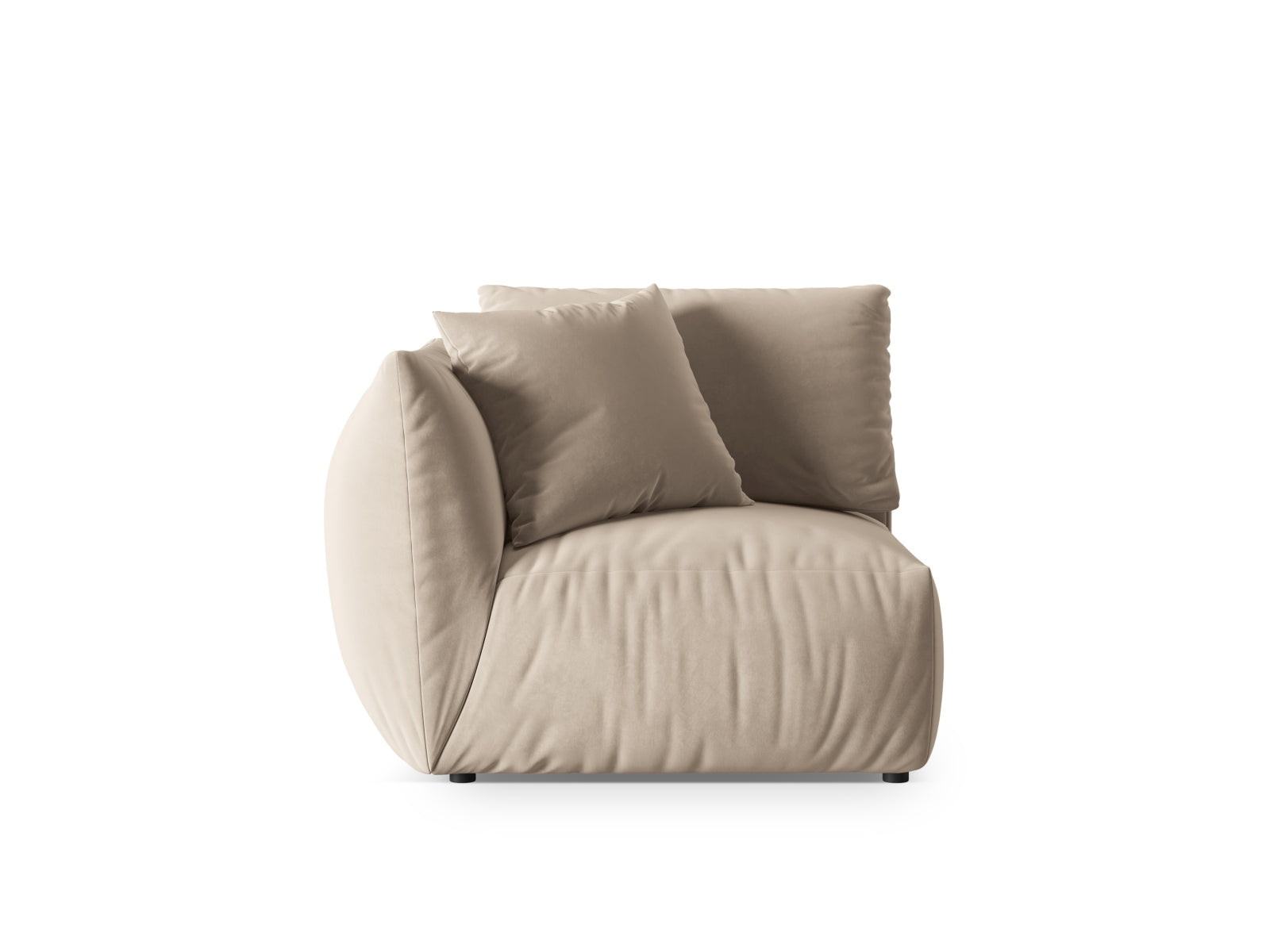 Chris Velour Modul links 1 Sitzer in Ecru präsentiert im Onlineshop von KAQTU Design AG. Modulares Sofa ist von Micadoni