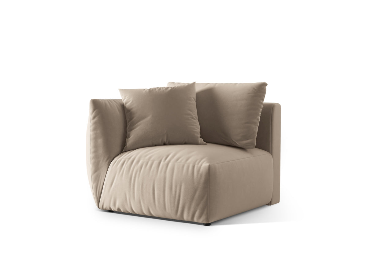 Chris Velour Modul links 1 Sitzer in Ecru-Casino präsentiert im Onlineshop von KAQTU Design AG. Modulares Sofa ist von Micadoni