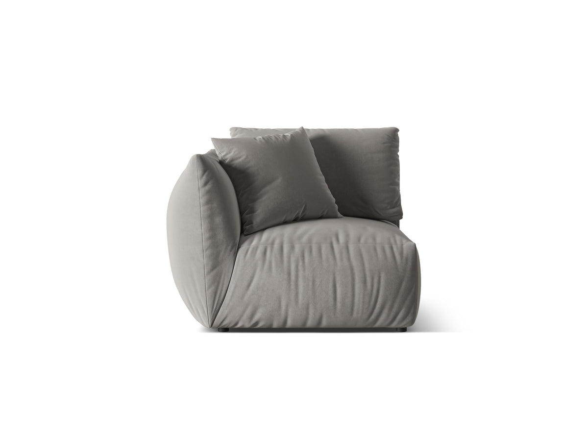 Chris Velour Modul links 1 Sitzer in Grey-Casino präsentiert im Onlineshop von KAQTU Design AG. Modulares Sofa ist von Micadoni