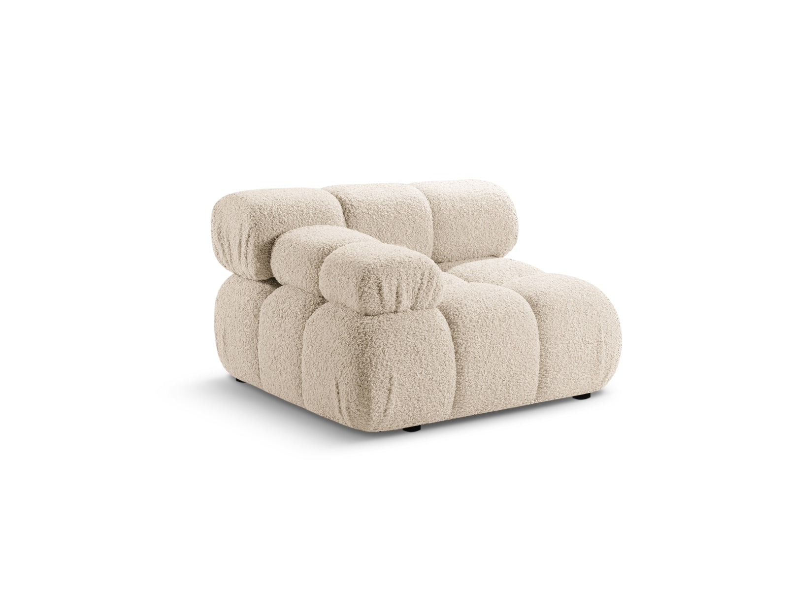 Elegantes Bellis Boucle Modul links, 1-Sitzer in sanftem Beige, ideal für stilvolle Wohnräume und vielseitige Sofa-Kombinationen.
