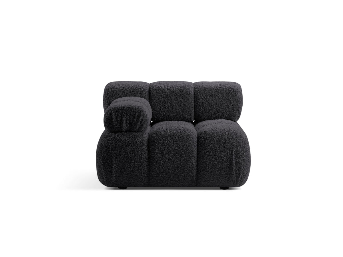 Bellis Boucle Modul links 1 Sitzer in Graphite-Rolf präsentiert im Onlineshop von KAQTU Design AG. Modulares Sofa ist von Micadoni