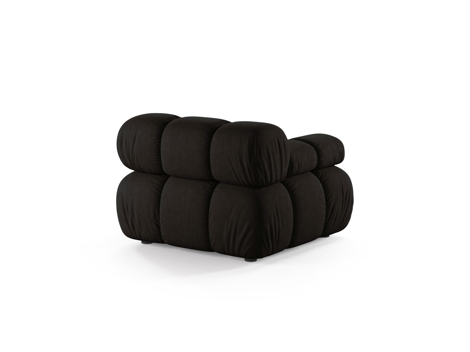 Elegantes 1-Sitzer Modul links Bellis in modernem Schwarz, ideal für individuelle Sofa-Layouts und stilvolle Wohnräume.