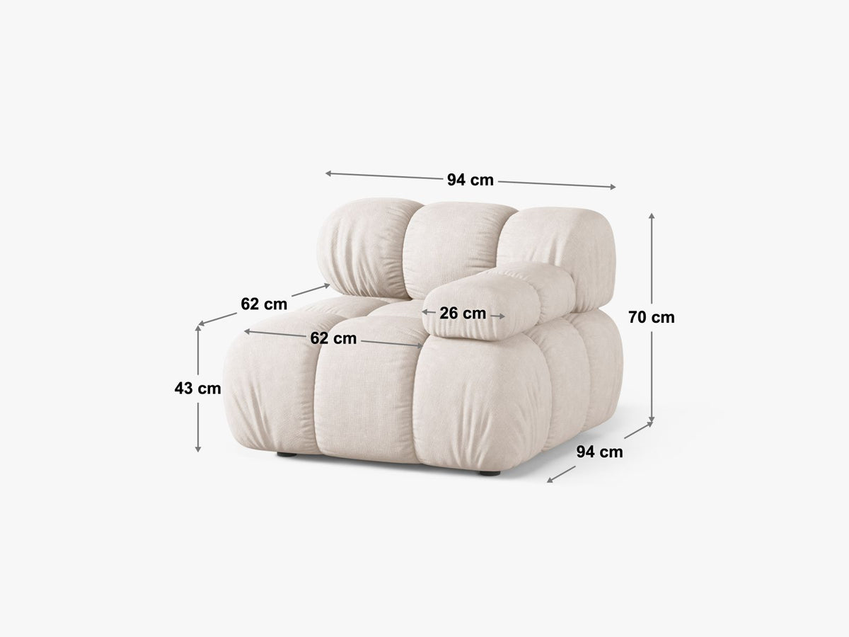 1-Sitzer Modul links Bellis in Deep Petrol-Liberty präsentiert im Onlineshop von KAQTU Design AG. Modulares Sofa ist von Micadoni