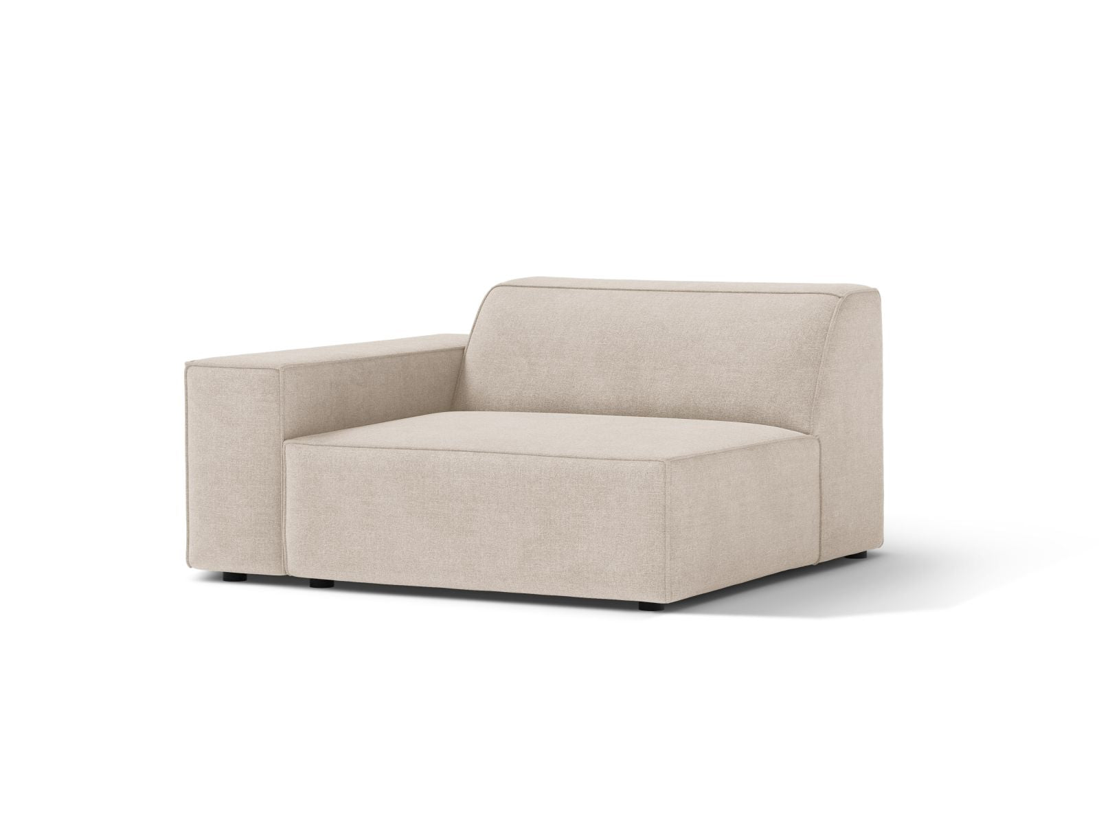 Beige 1-Sitzer Modul links Jodie von Micadoni, stilvolles Sofa-Element für individuelle Wohnkonzepte und gemütliche Auszeiten.