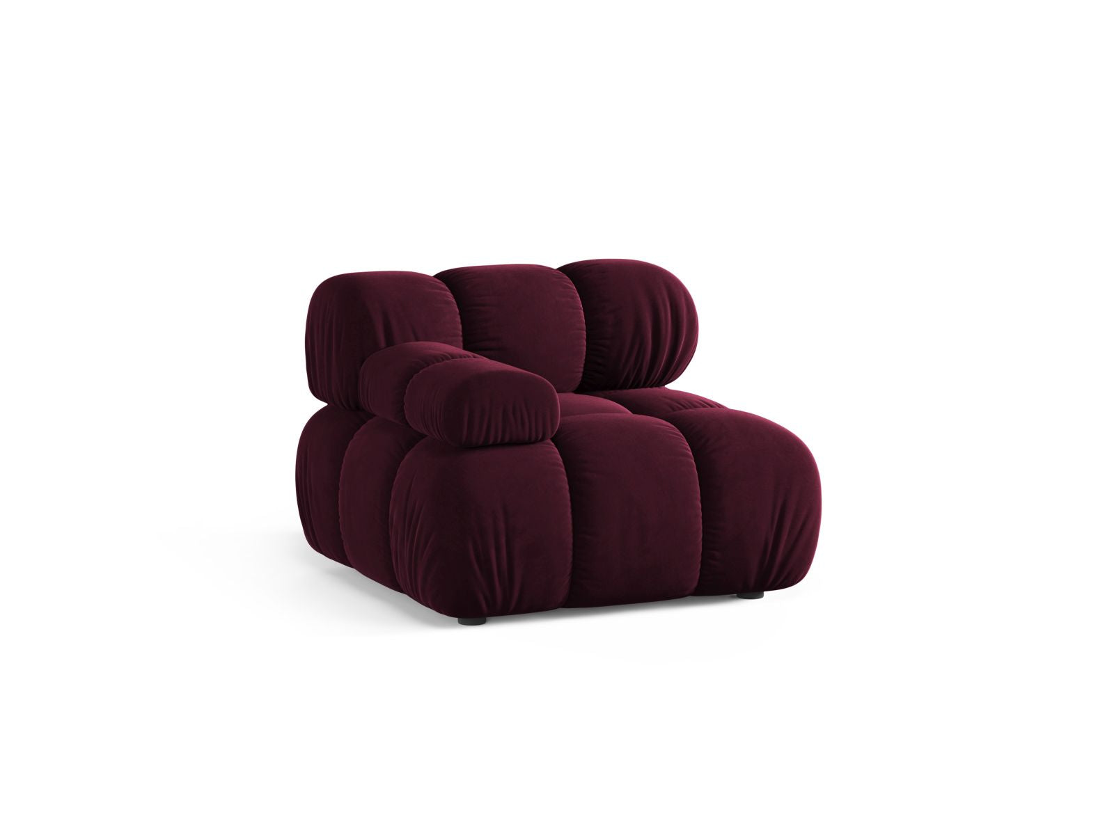 Elegantes 1-Sitzer Modul links Bellis in tiefem Burgunderrot, ideal für individuelle Sofa-Gestaltung im modernen Wohnraum.