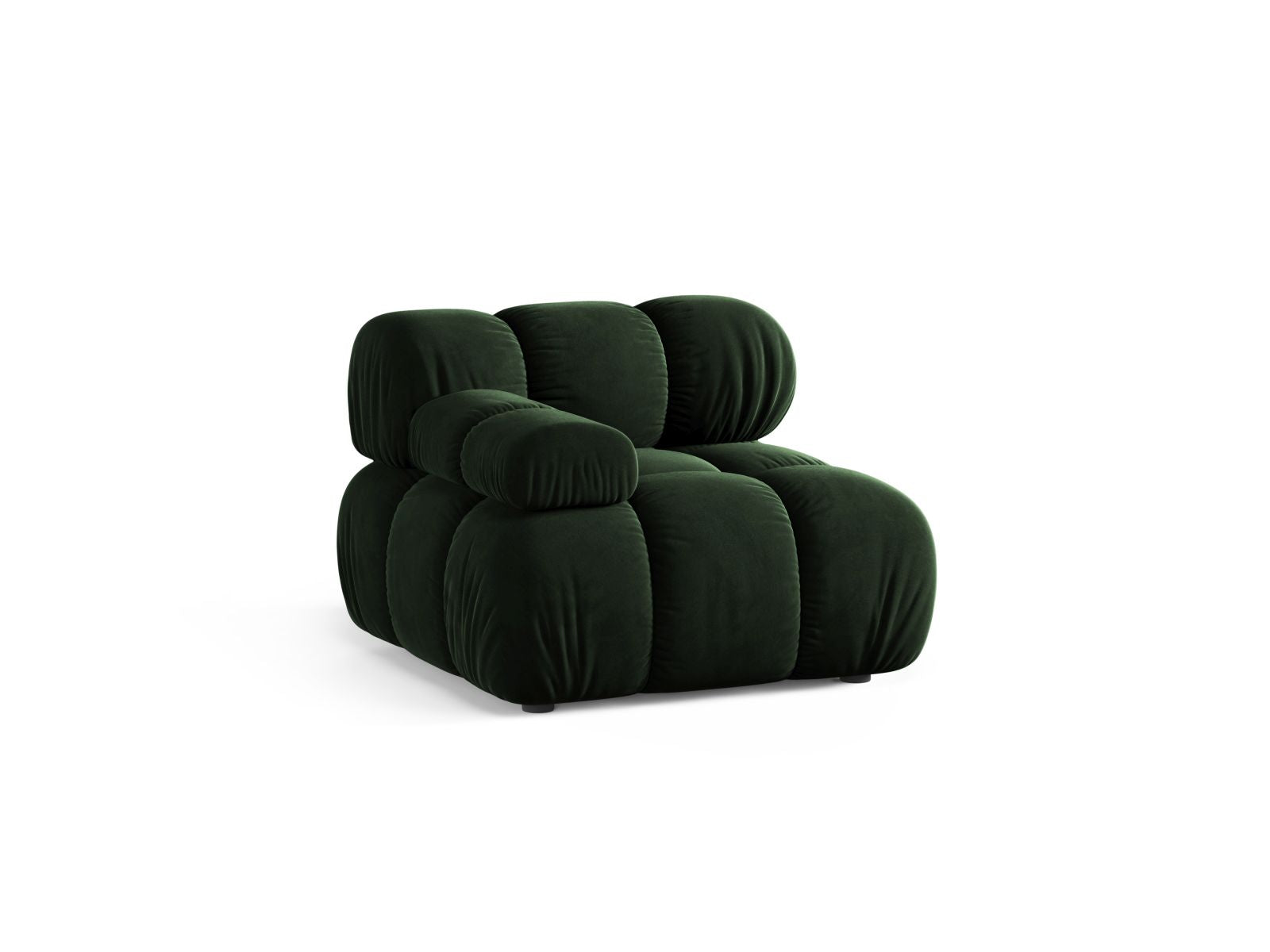 Elegantes 1-Sitzer Modul links Bellis in sattem Bottle Green, ideal für individuelle Sofa-Gestaltung im modernen Wohnraum.