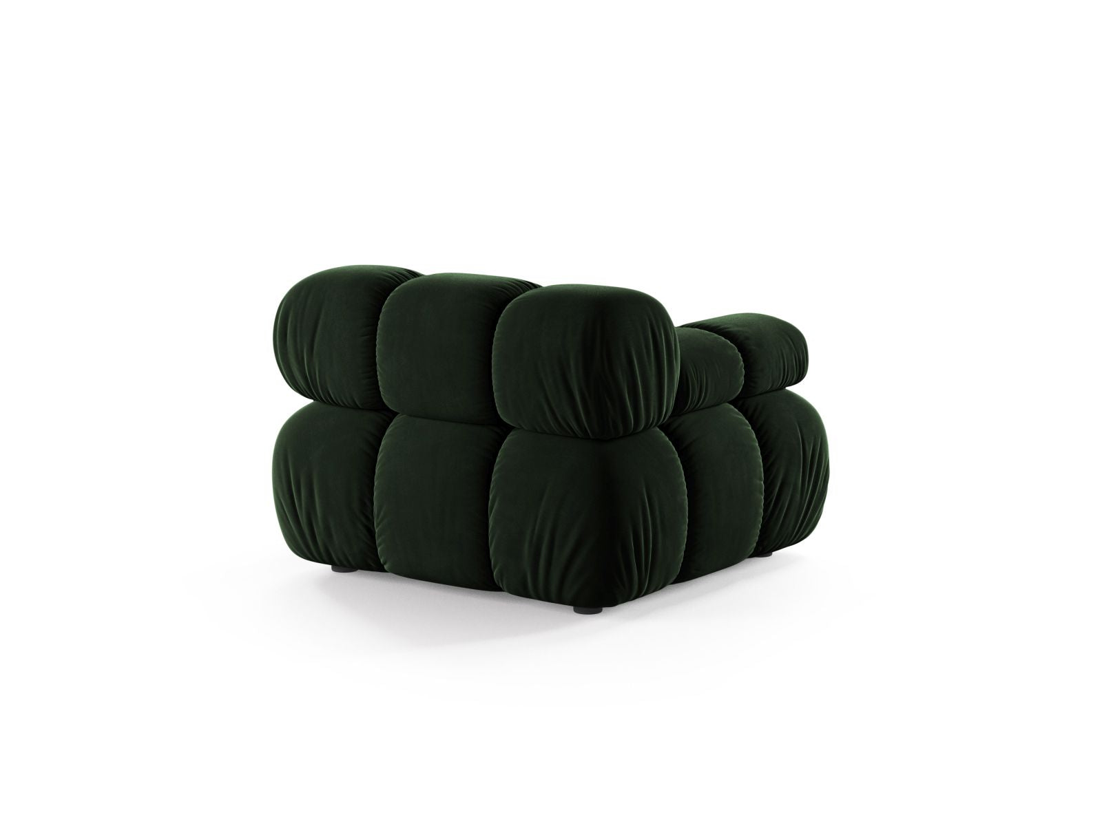 Elegantes 1-Sitzer Modul links Bellis in edlem Flaschengrün, ideal für individuelle Sofa-Arrangements und moderne Wohnstile.