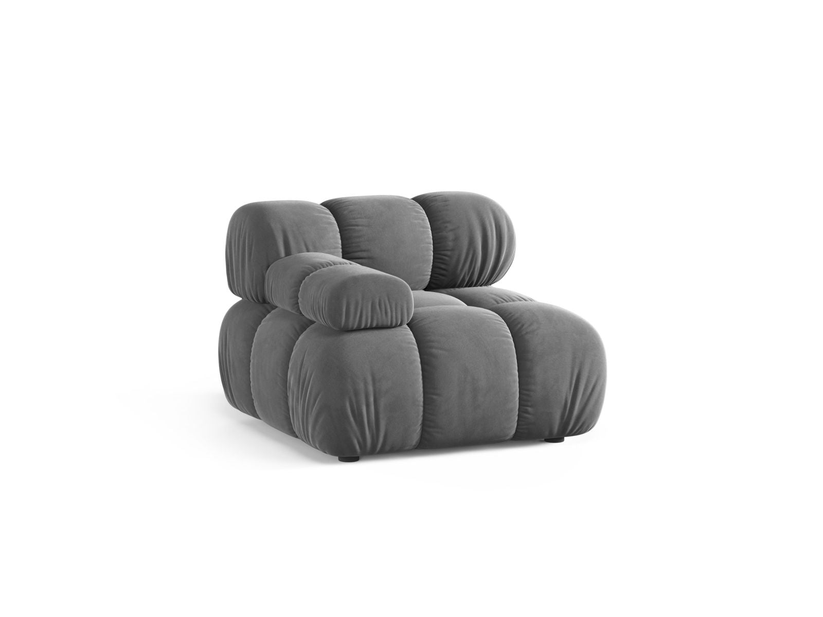 Elegantes 1-Sitzer Modul links Bellis in hellem Grau, ideal für individuelle Sofa-Kombinationen im modernen Wohnraum.