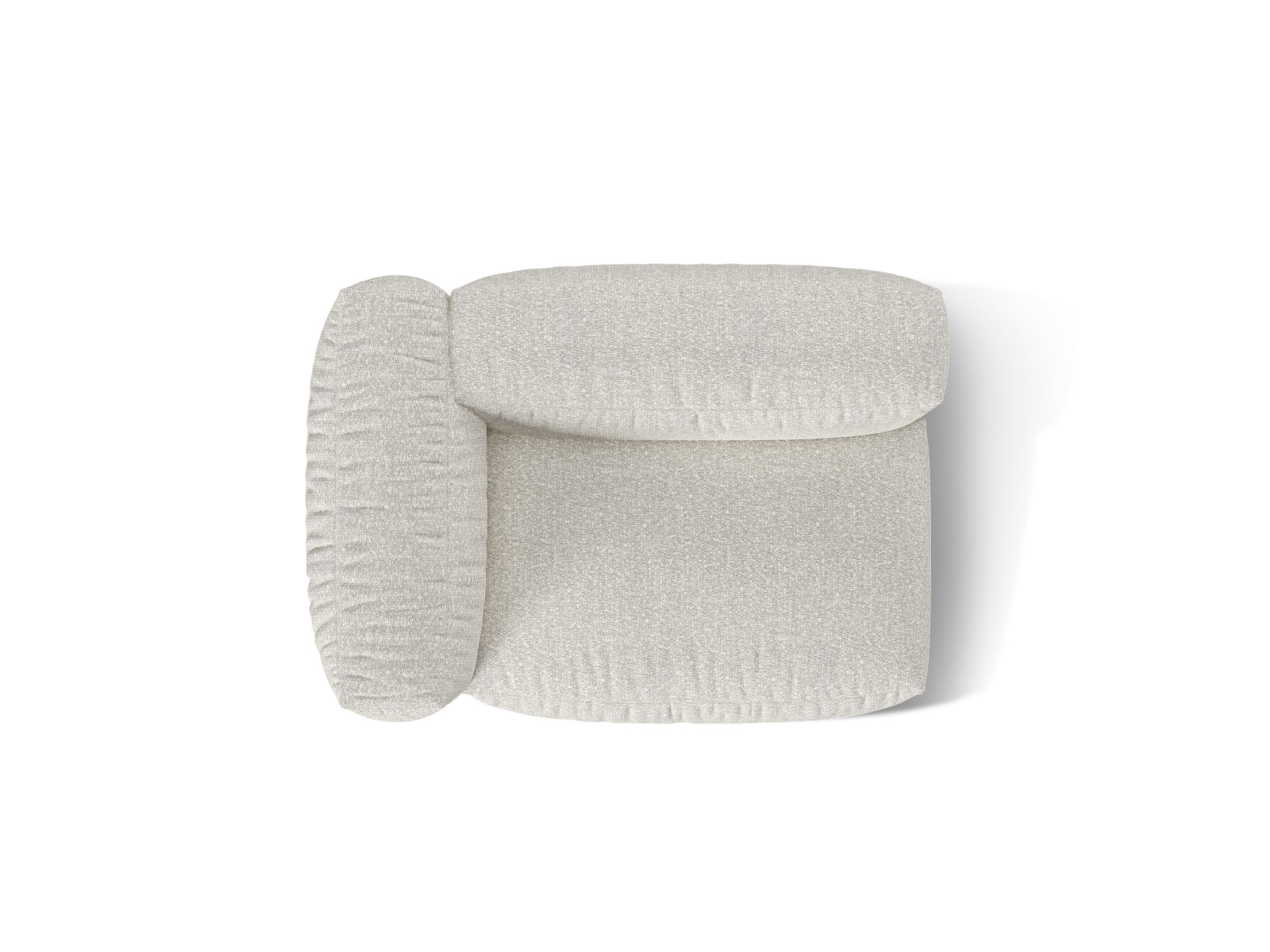 Stilvolles 1-Sitzer Sofa Martina Wide links in zeitgemäßem Grau-Beige, perfekt für gemütliche Ecken und modernes Wohndesign.