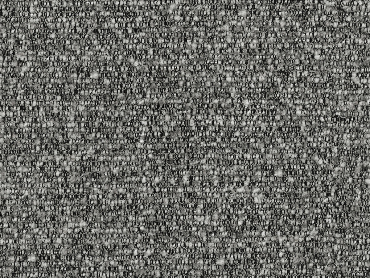 Martina Sofamodul, breiter Einzelsitz links, Bouclé-Stoff Monet Pearl in Grey Beige Melange, schwarze Kunststoffbeine, Massivholzrahmen