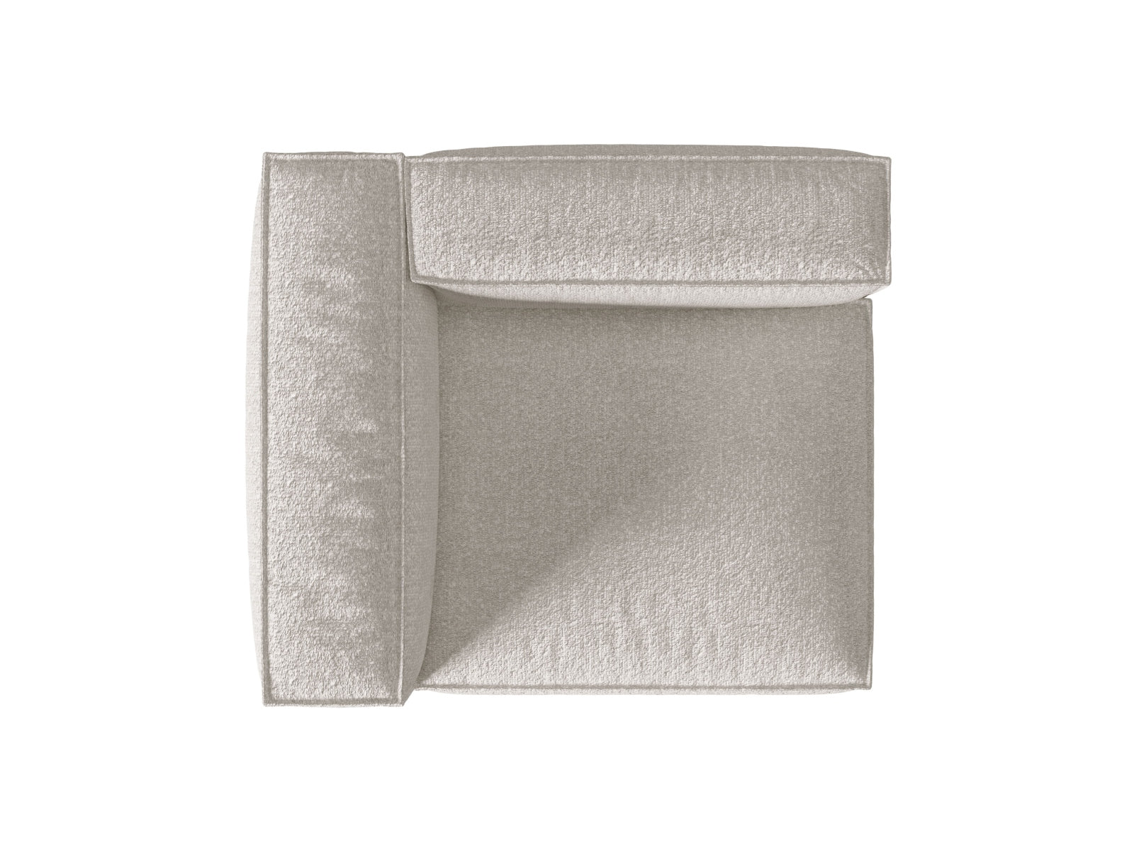 Stylisches Nuria Boucle Modular Sofa, linksseitiger 1-Sitzer in trendigem Grau-Beige, perfekt für zeitgemäße Inneneinrichtungen.