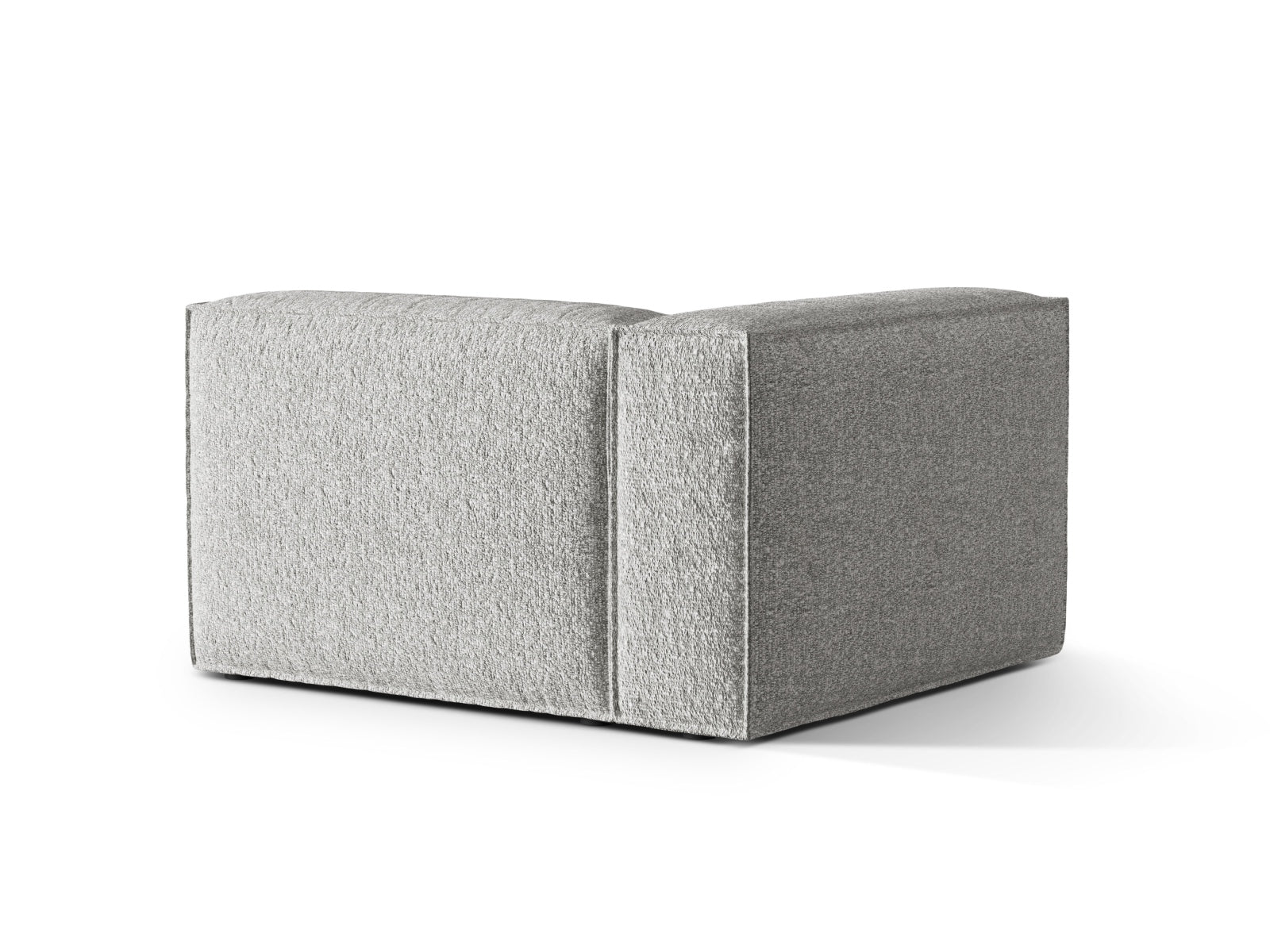 Elegantes Nuria Boucle Modular Sofa, linksseitiger 1-Sitzer in Silver-Monet, ideal für stilvolle Wohnräume.