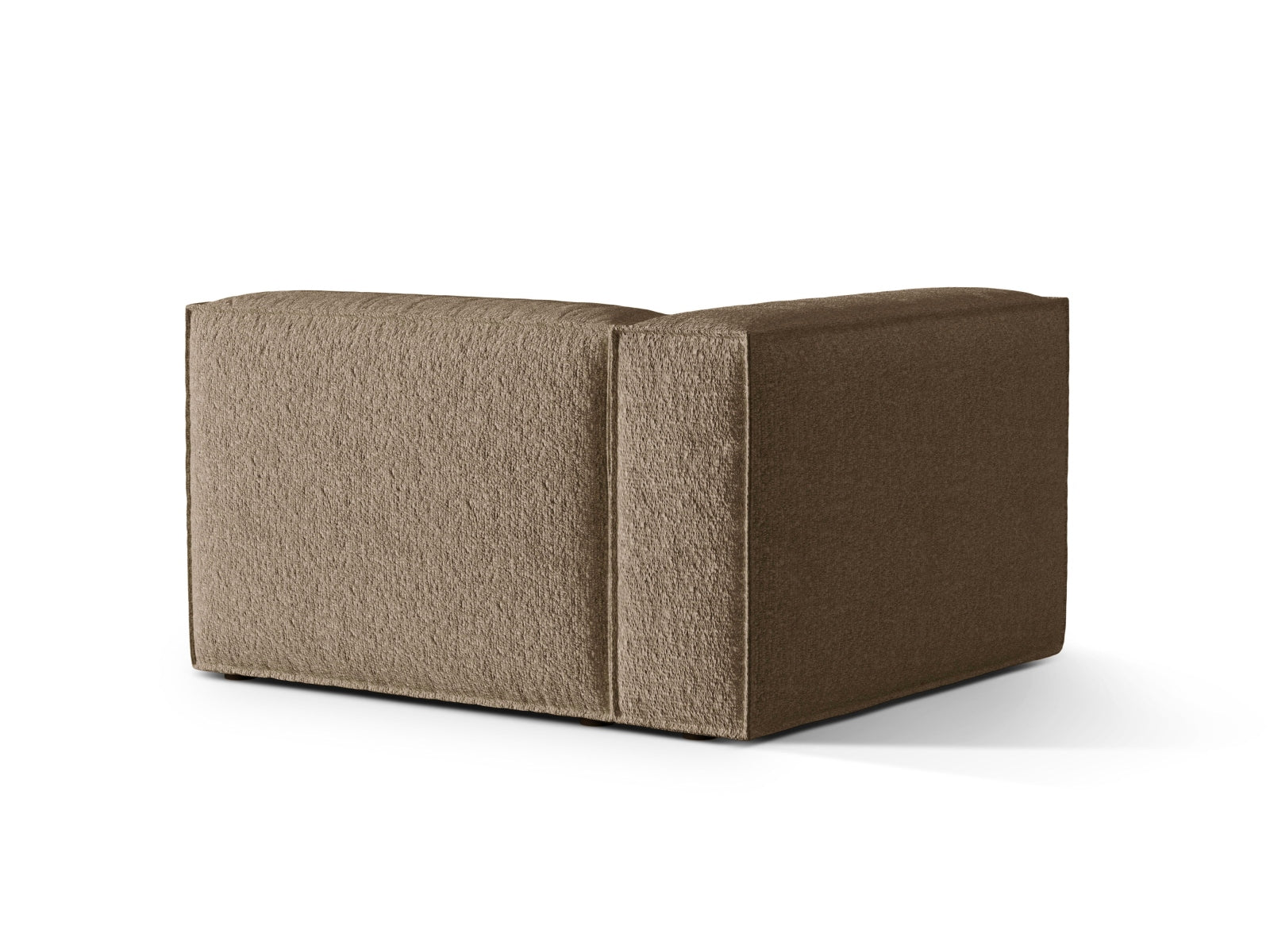 Elegantes Nuria Boucle Modular Sofa, linksseitiger 1-Sitzer in warmem Cappuccino, ideal für stilvolle Wohnräume.