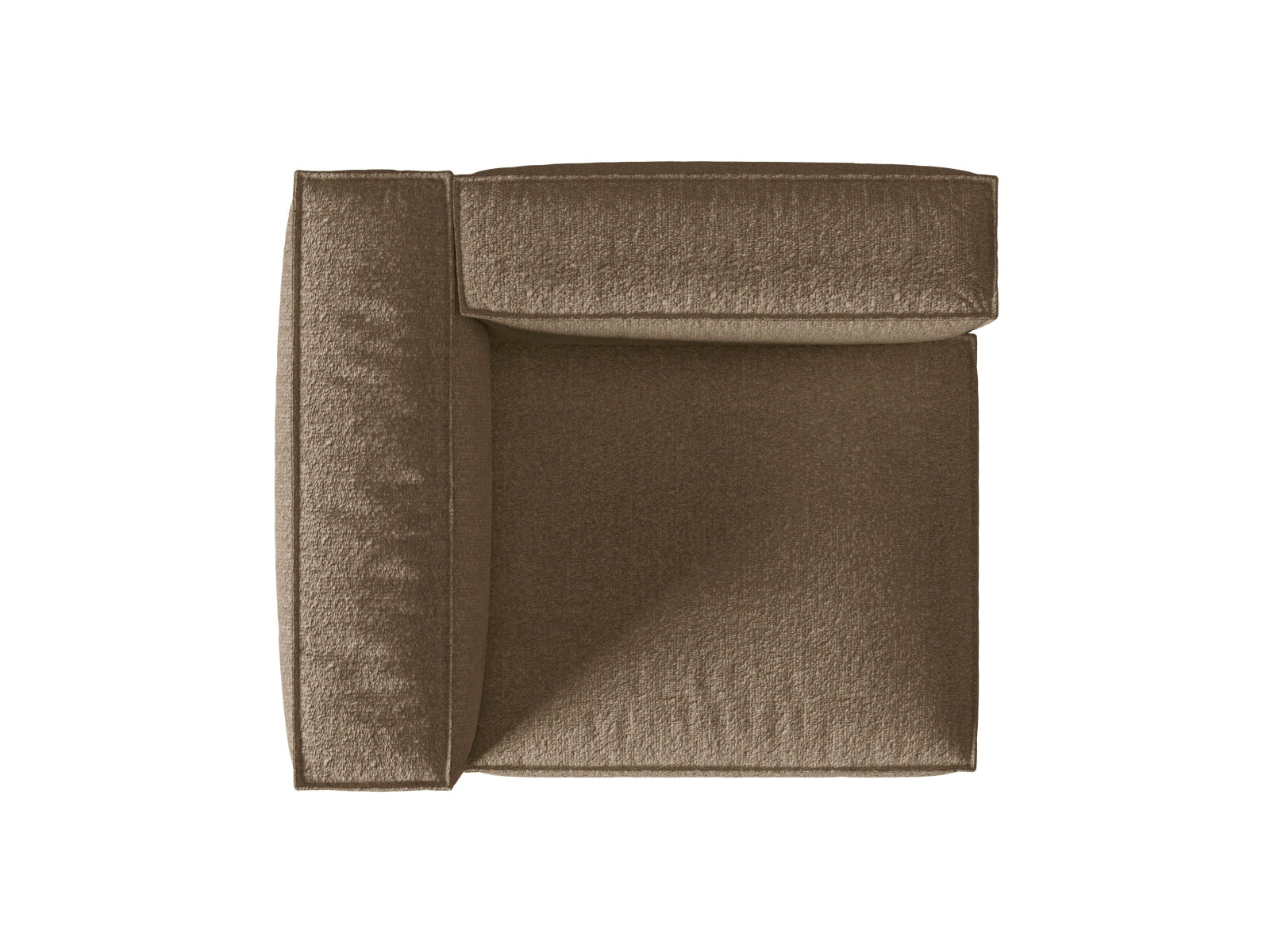 Stylisches Nuria Boucle Modular Sofa, linksseitiger 1-Sitzer in sanftem Cappuccino, perfekt für moderne und gemütliche Wohnumgebungen.
