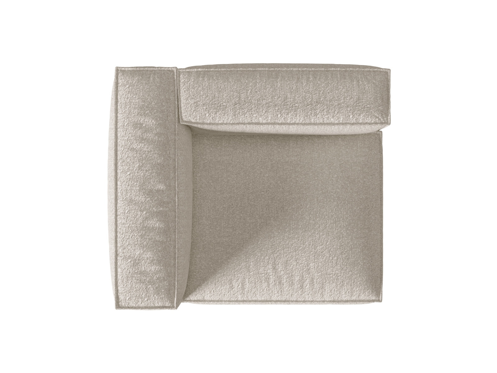 Elegantes Nuria Boucle Modular Sofa, 1-Sitzer links, in sanftem Beige, perfektes Möbelstück für zeitgemäße Innenräume von Micadoni.