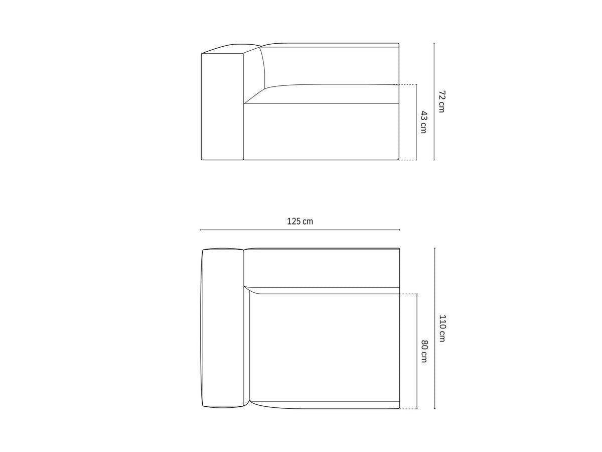 Nuria Boucle Modular Sofa links 1 Sitzer in Ivory-Monet präsentiert im Onlineshop von KAQTU Design AG. Modulares Sofa ist von Micadoni