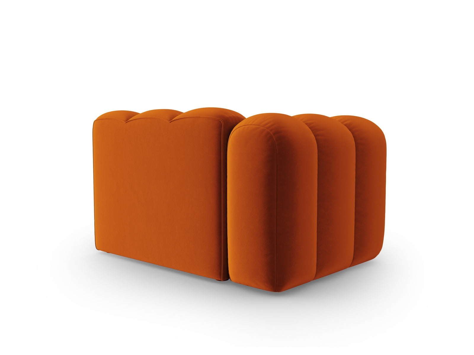 Stylisches linksseitiges Velour Modul in Terracotta für 1 Sitzer, perfekt für kreative Sofa-Kombinationen von Micadoni.