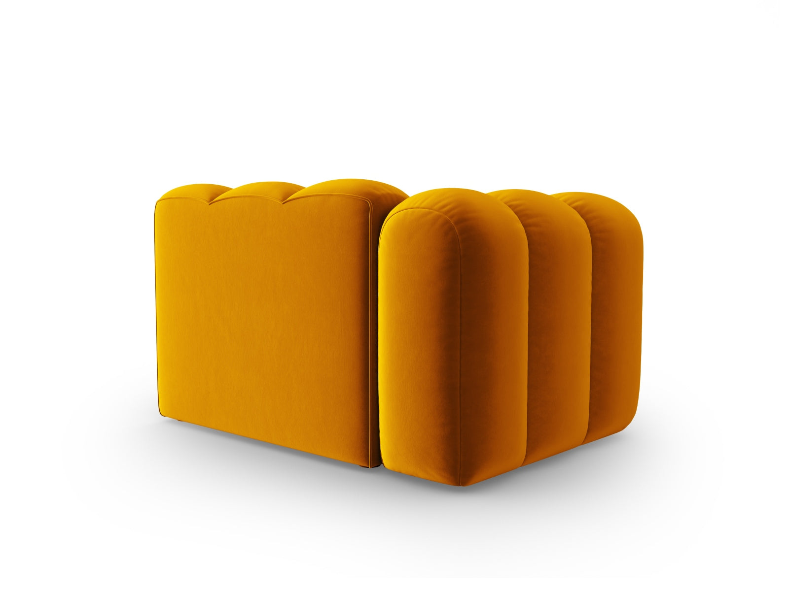 Stylisches, gelbes Velour-Modul für 1 Sitzer von Micadoni, perfekt für kreative Sofa-Kombinationen und modernes Wohndesign.