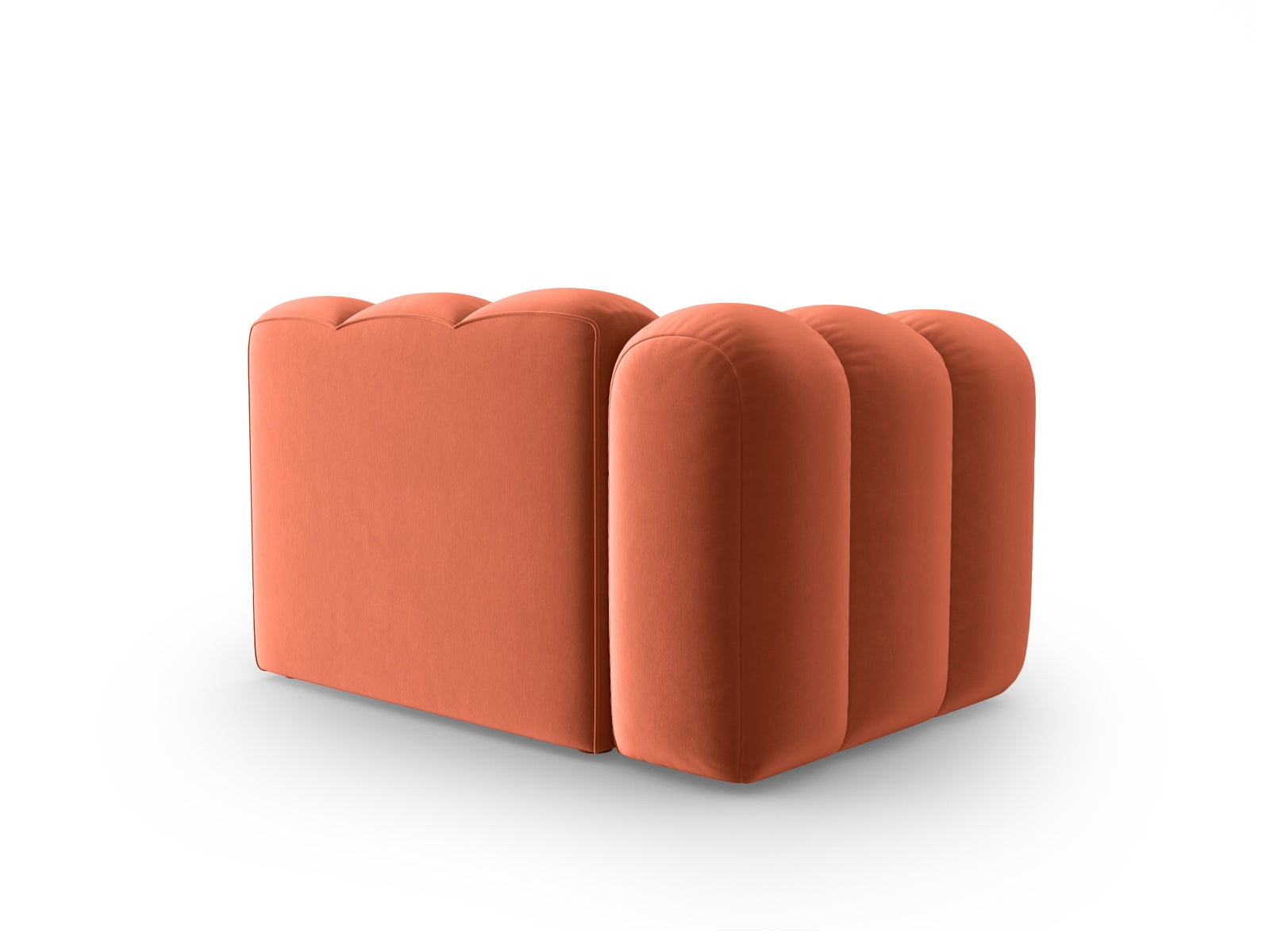 Elegantes Lupine Velour Modul links 1 Sitzer in Coral-Salvador, perfekt für kreative Sofa-Arrangements und stilvolle Einrichtungsideen.