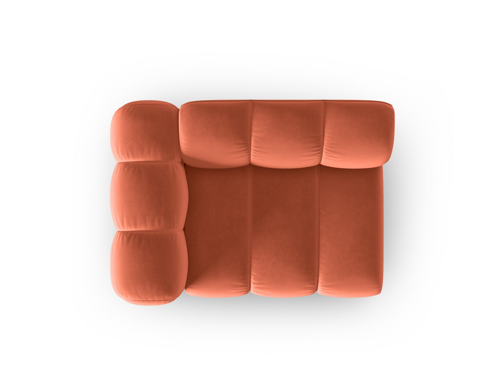 Stylisches Lupine Velour Modul links 1 Sitzer in Coral-Salvador, ideal für individuelle Wohnkonzepte und moderne Raumgestaltungen.