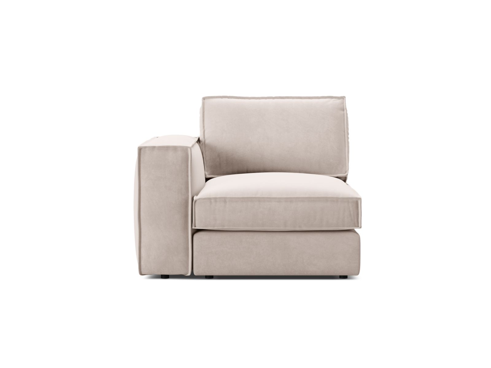 Beige 1-Sitzer Modul links Pola von Micadoni, stilvolles Sofa-Element für individuelle Wohnkonzepte und gemütliche Auszeiten.