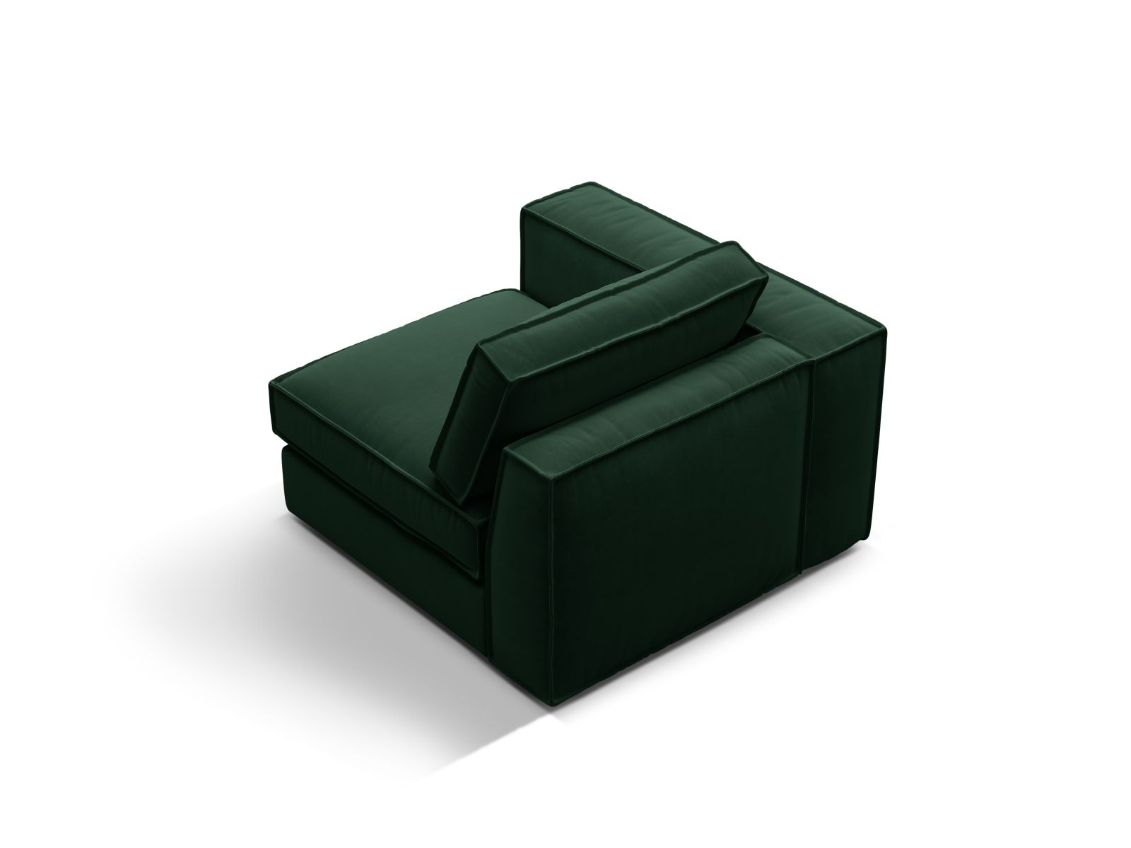 Stylisches 1-Sitzer Modul links Pola in edlem Flaschengrün, perfekt für kreative Sofa-Kombinationen und modernes Wohndesign.