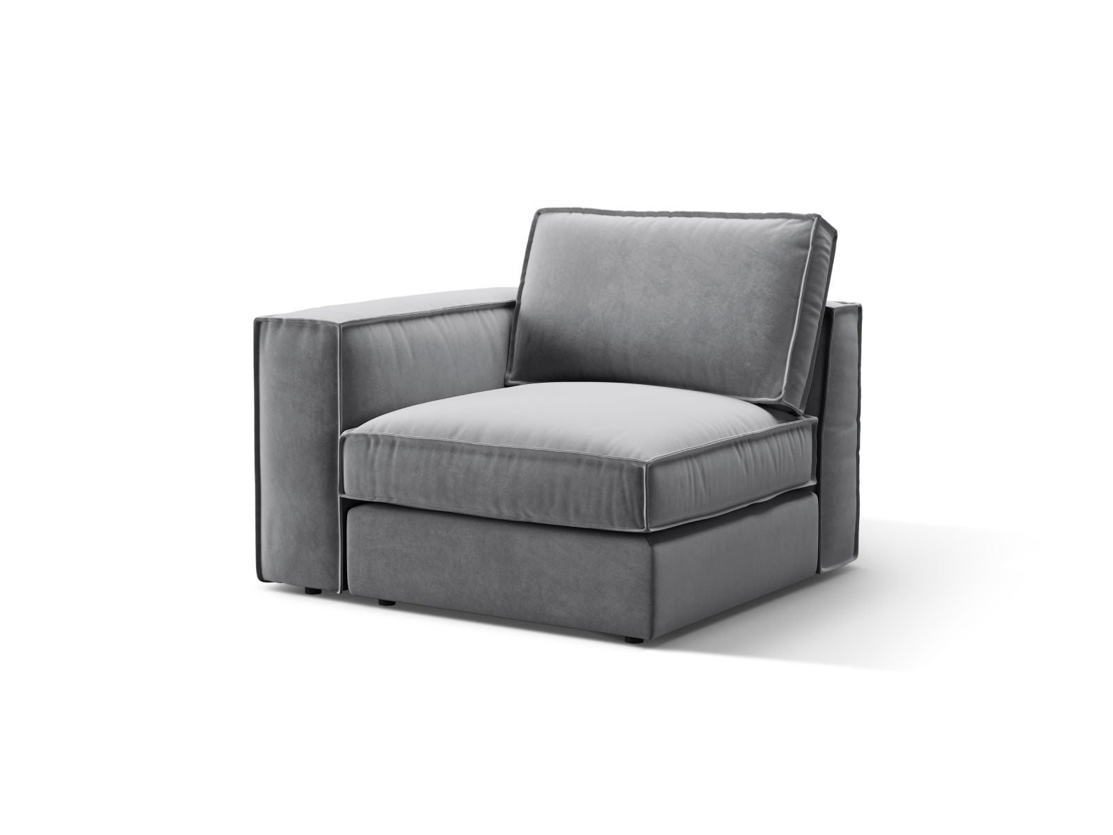 Stylisches 1-Sitzer Modul Pola in modernem Grau, perfekt für kreative Sofa-Kombinationen und geschmackvolle Einrichtungsideen.