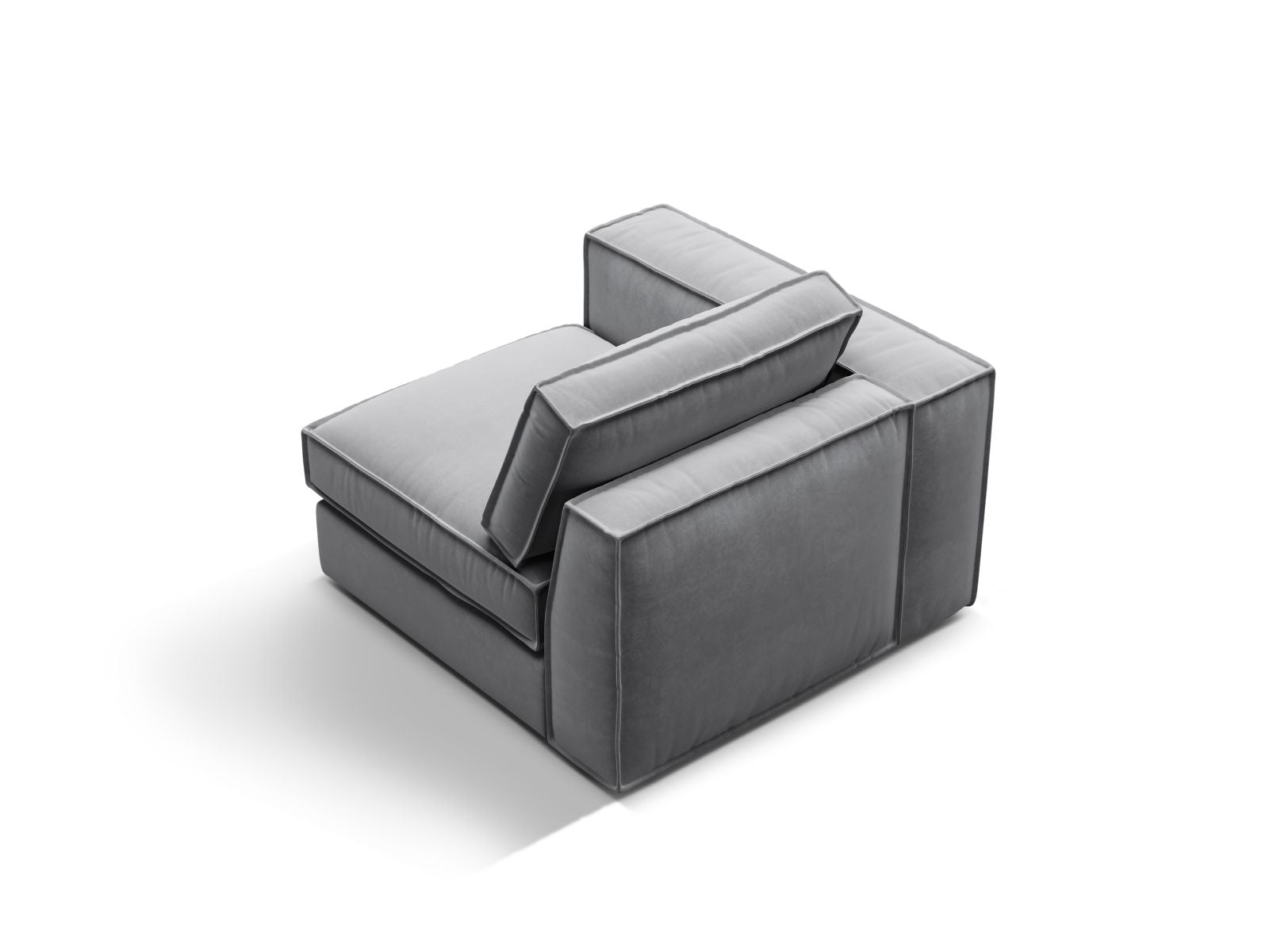 Stylisches 1-Sitzer Modul Pola in modernem Grau, perfekt für kreative Sofa-Kombinationen und geschmackvolle Einrichtungsideen.
