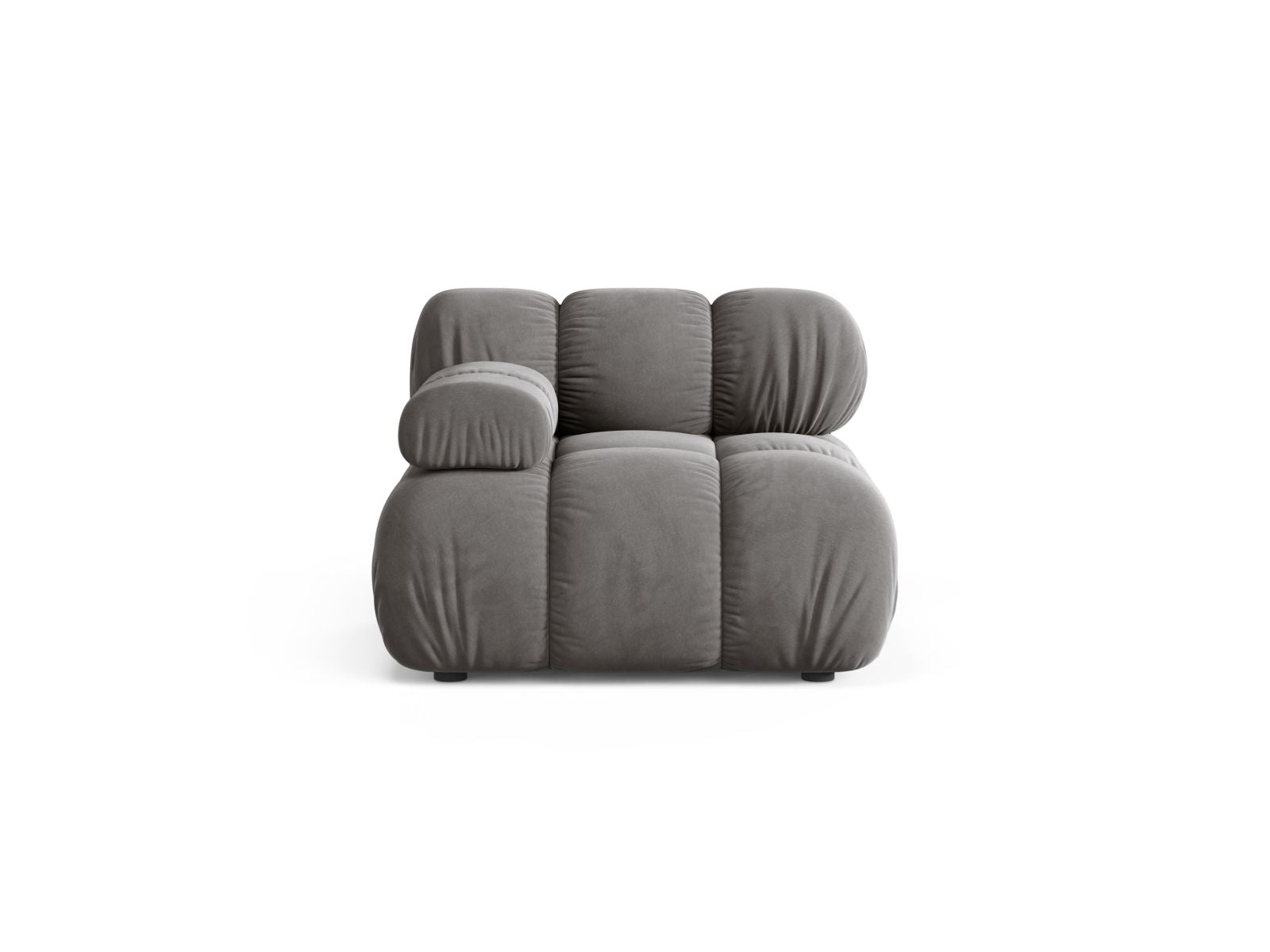 Bellis Velour Modul links 1 Sitzer in Light Grey-Bluvel präsentiert im Onlineshop von KAQTU Design AG. Modulares Sofa ist von Micadoni