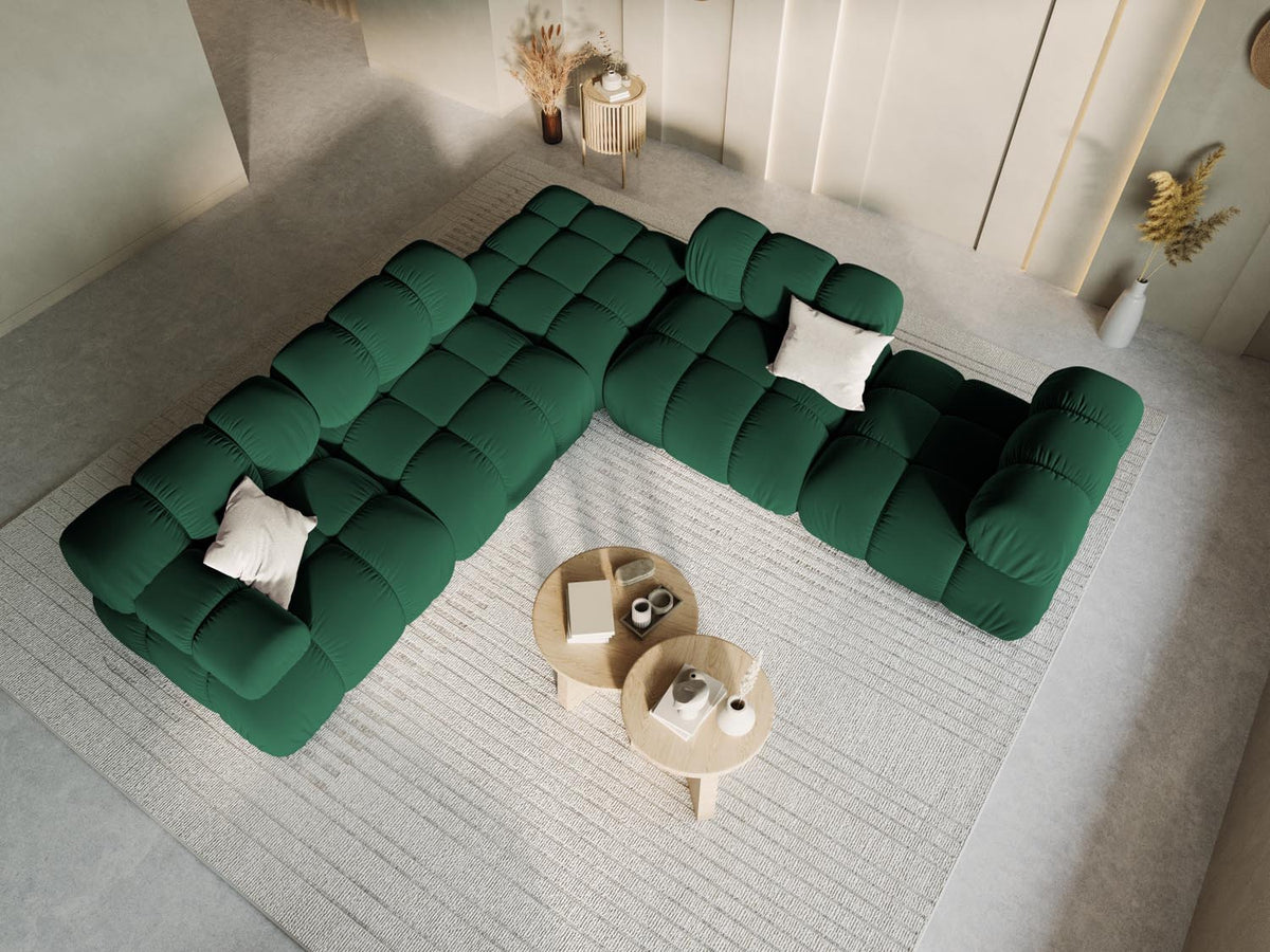 Bellis Velour Modul links 1 Sitzer in Bottle Green-Bluvel präsentiert im Onlineshop von KAQTU Design AG. Modulares Sofa ist von Micadoni