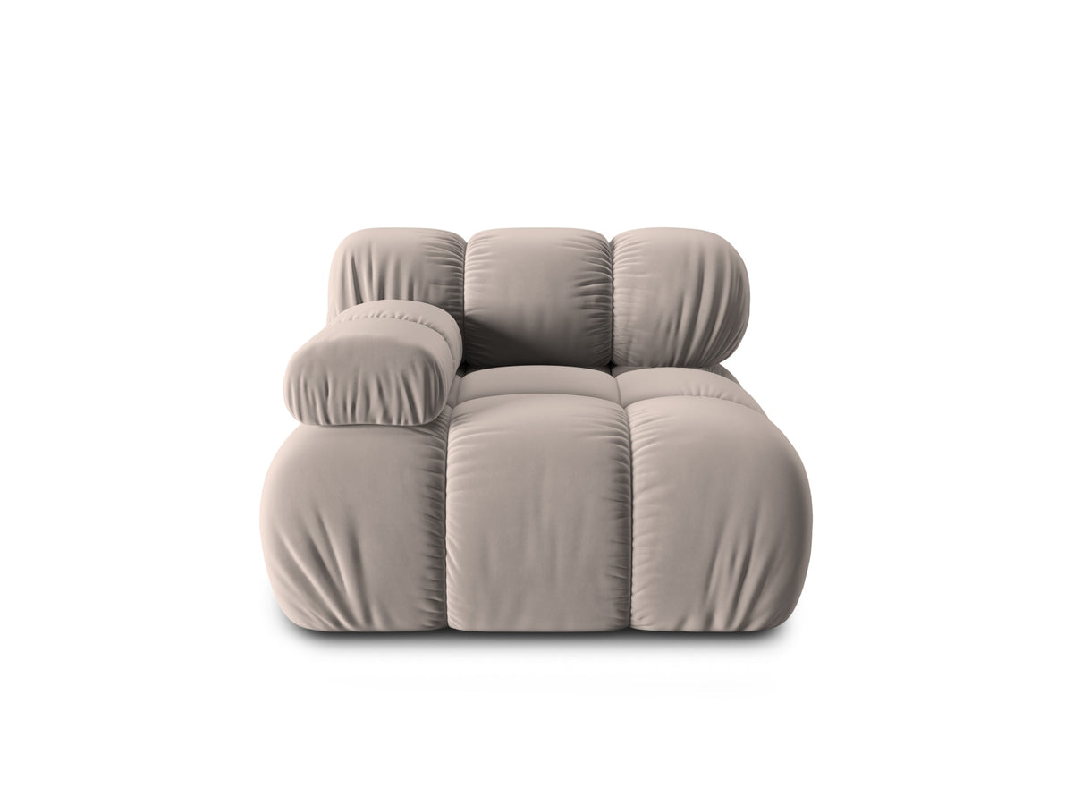 Bellis Velour Modul links 1 Sitzer in Cappuccino-Bluvel präsentiert im Onlineshop von KAQTU Design AG. Modulares Sofa ist von Micadoni