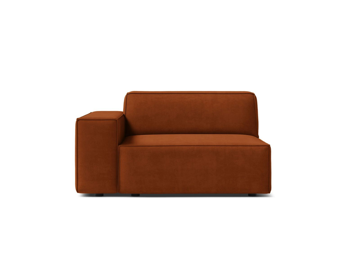1-Sitzer Modul links Jodie in Terracotta-Bluvel präsentiert im Onlineshop von KAQTU Design AG. Modulares Sofa ist von Micadoni