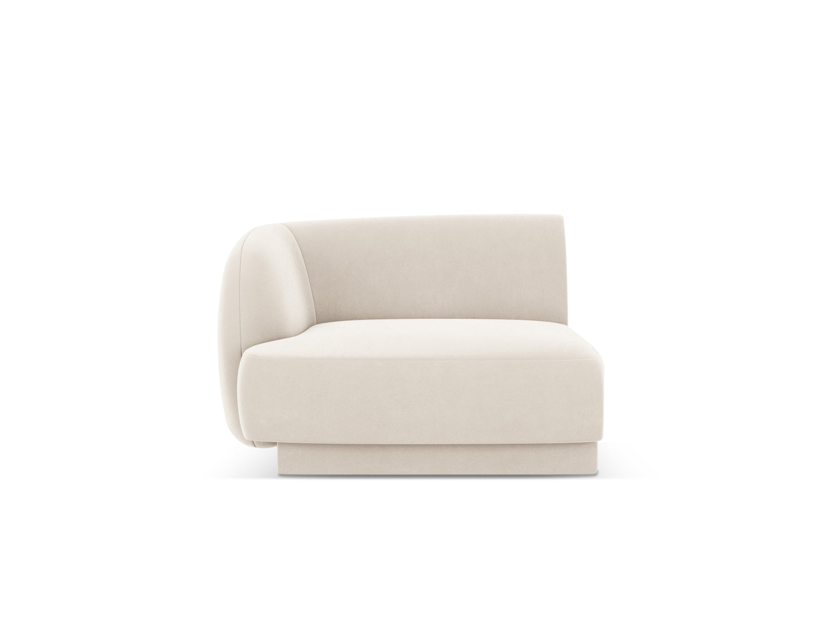 Miley Velour Modul links 1 Sitzer in Light Beige präsentiert im Onlineshop von KAQTU Design AG. Modulares Sofa ist von Micadoni