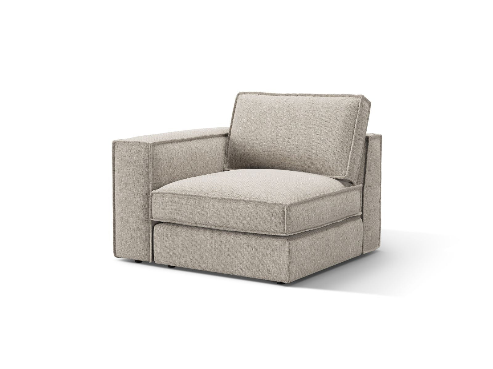 Stylisches 1-Sitzer Modul links Pola in Sand-Babel, perfekt für kreative Sofa-Kombinationen und modernes Wohndesign. Hochwertige Verarbeitung von Micadoni.