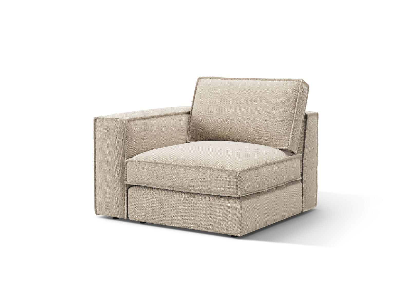 Beige 1-Sitzer Modul links Pola von Micadoni, perfekt für kreative Raumgestaltungen, stilvoll und vielseitig, erhältlich bei KAQTU Design AG.