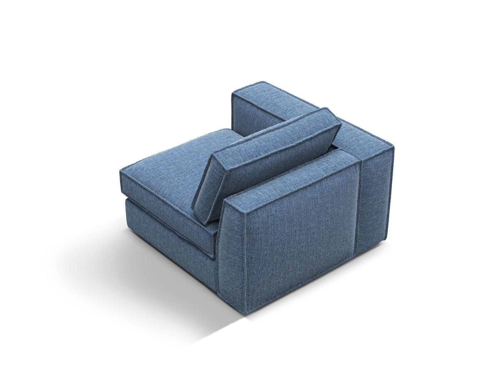 Stylisches 1-Sitzer Modul Pola in tiefem Blau, perfekt für kreative Sofa-Kombinationen und zeitgemäße Einrichtungsideen.