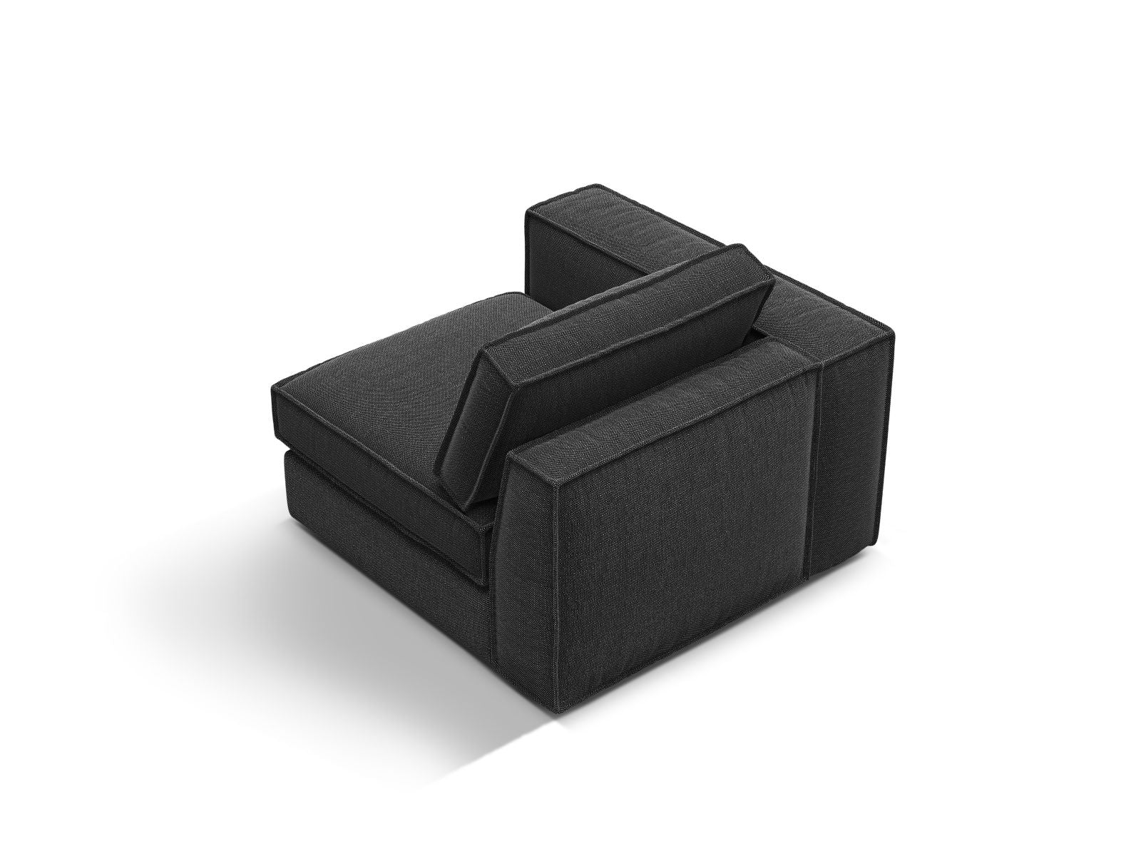 Stylisches 1-Sitzer Modul Pola in klassischem Schwarz, perfekt für kreative Sofa-Kombinationen und moderne Wohnkonzepte.