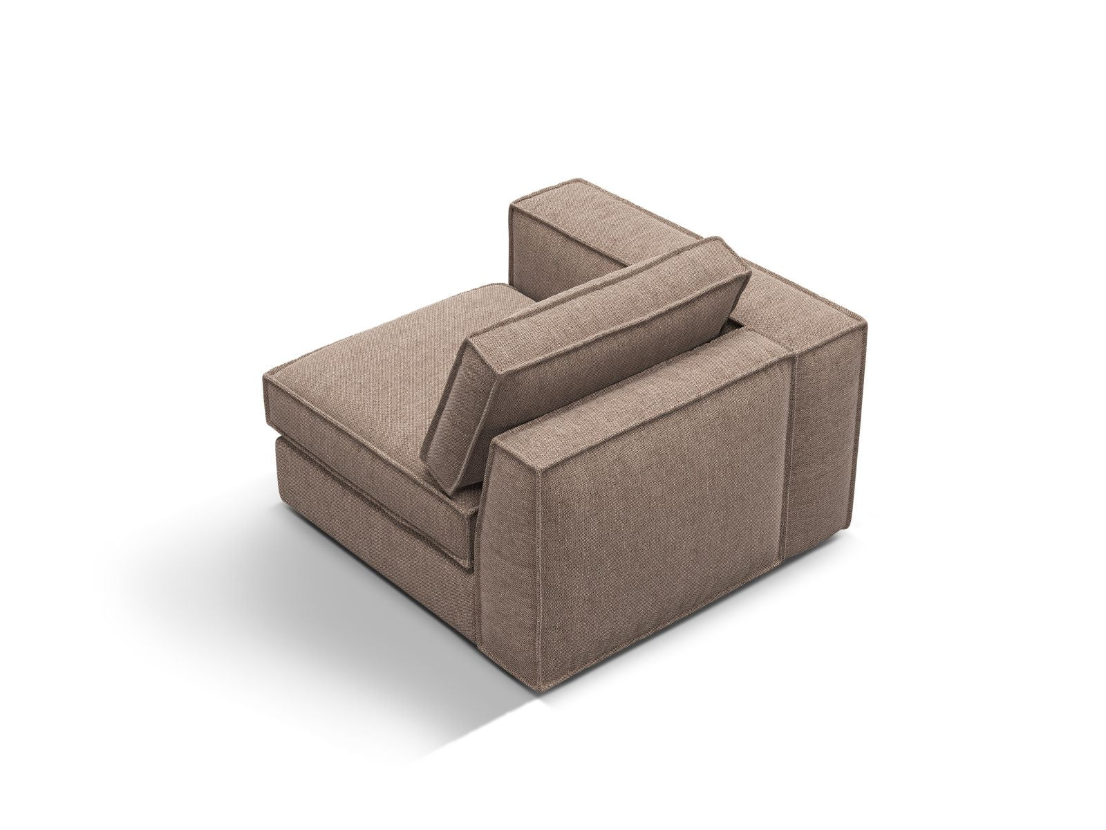 Stylisches 1-Sitzer Modul links Pola in ansprechendem Braun, perfekt für kreative Sofa-Kombinationen und modernes Wohndesign.
