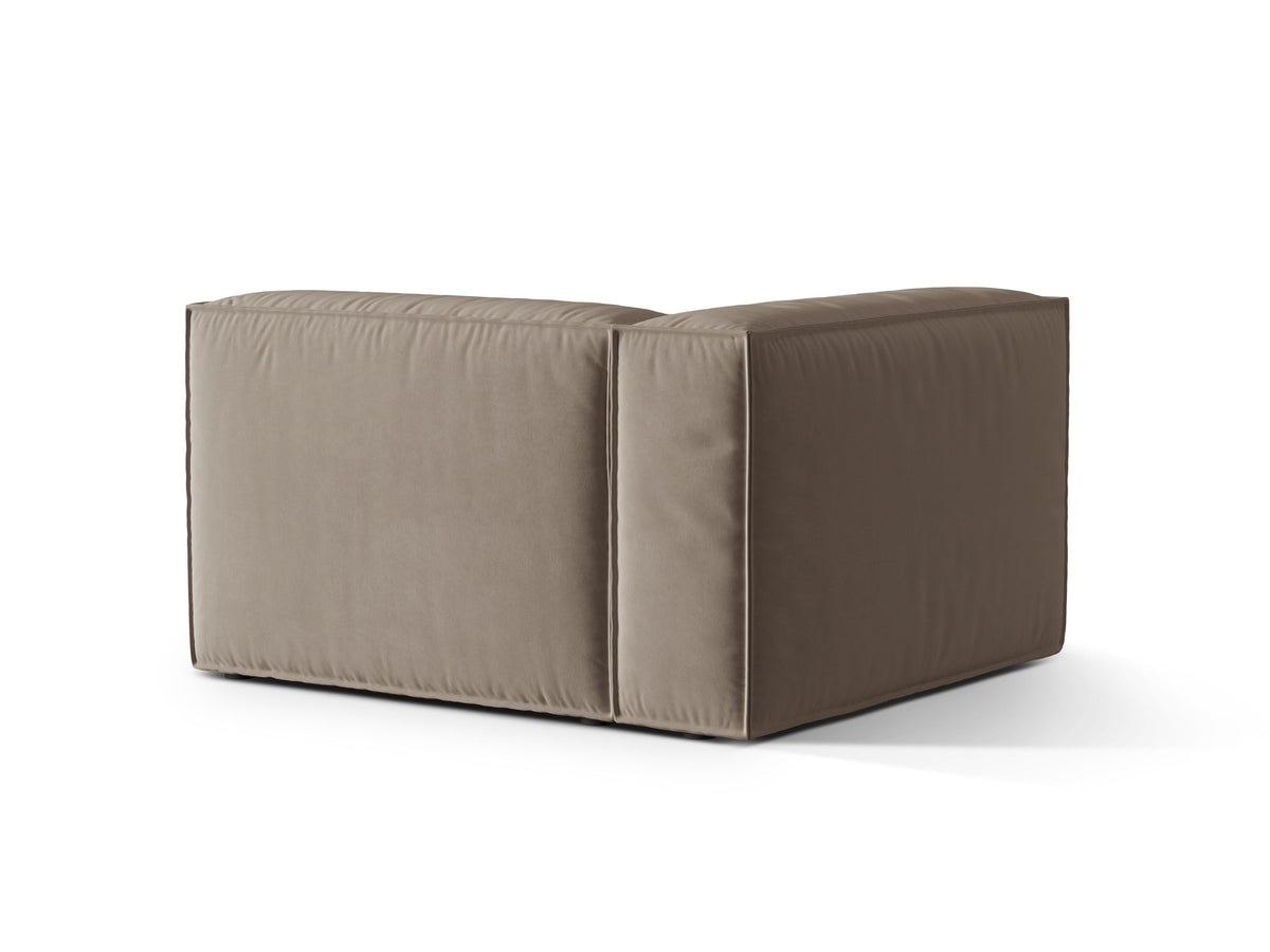Nuria Velour links Modular Sofa 1 Sitzer in Warm grey-Paris präsentiert im Onlineshop von KAQTU Design AG. Modulares Sofa ist von Micadoni