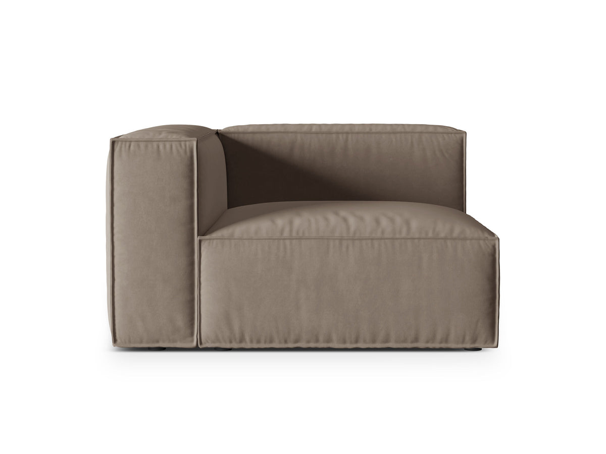 Nuria Velour links Modular Sofa 1 Sitzer in Warm grey-Paris präsentiert im Onlineshop von KAQTU Design AG. Modulares Sofa ist von Micadoni