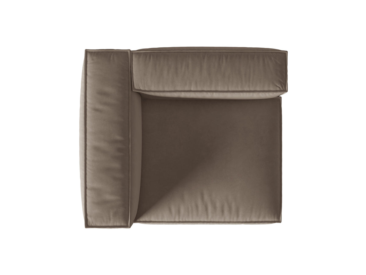 Nuria Velour links Modular Sofa 1 Sitzer in Warm grey-Paris präsentiert im Onlineshop von KAQTU Design AG. Modulares Sofa ist von Micadoni