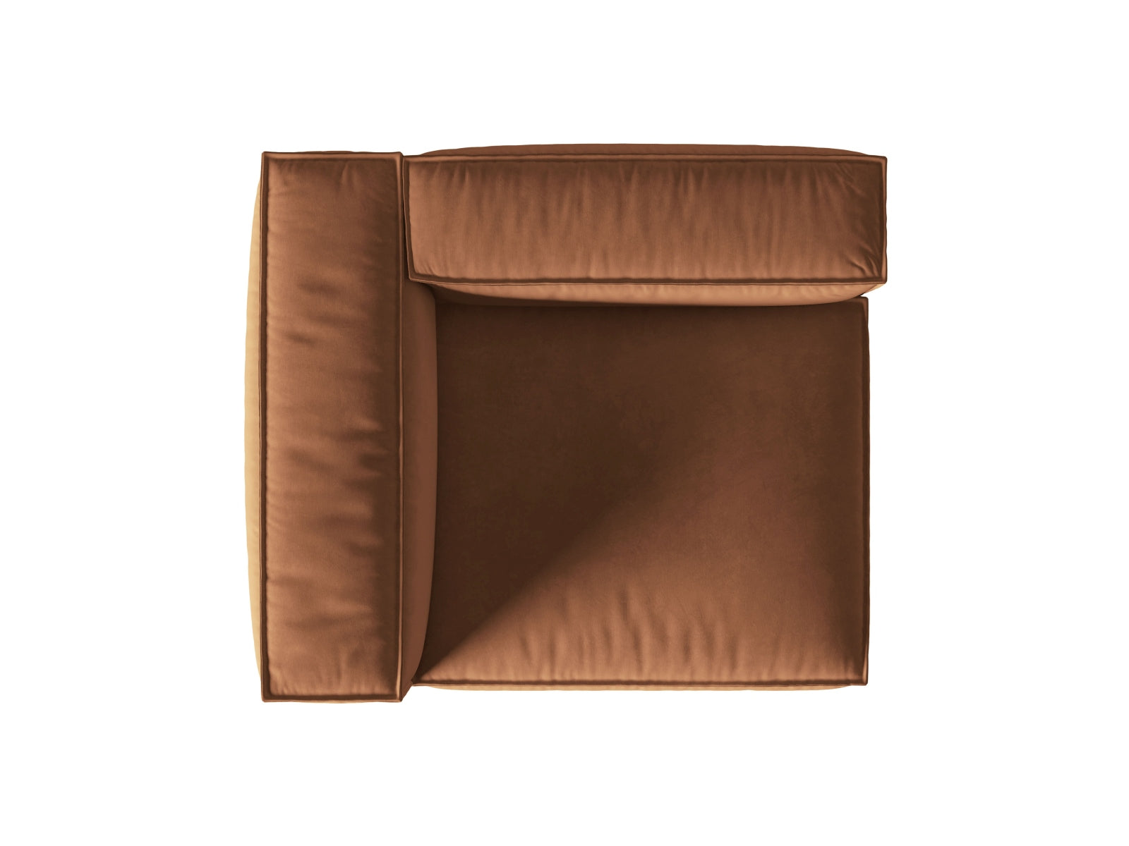 Elegantes Nuria Velour 1-Sitzer Sofa in ansprechendem Honey-Paris, ideal für moderne Wohnräume und flexible Gestaltungsmöglichkeiten.