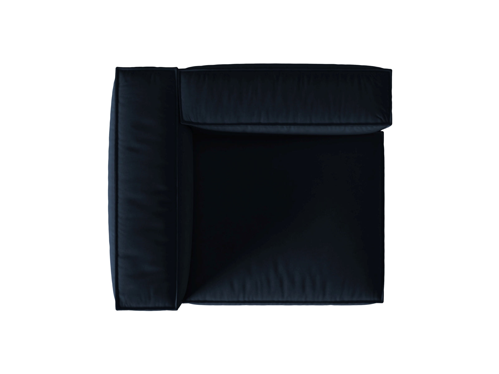 Elegantes Nuria Velour 1-Sitzer Sofa in edlem Blau, ideal für moderne Wohnkonzepte und flexible Raumgestaltung.