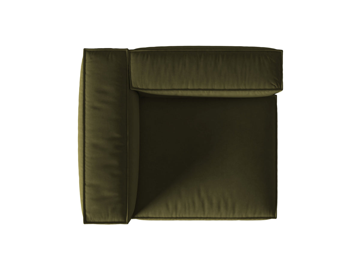 Nuria Velour links Modular Sofa 1 Sitzer in Moss Green Melange-Paris präsentiert im Onlineshop von KAQTU Design AG. Modulares Sofa ist von Micadoni