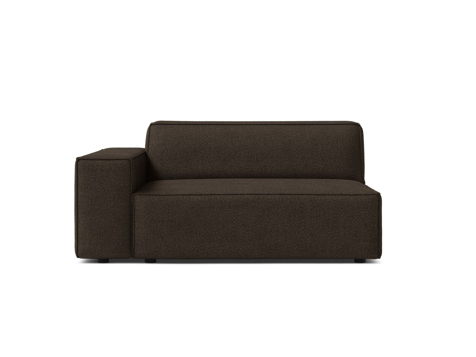 Stylisches 1-Sitzer Modul links Jodie in einem warmen Braunton, perfekt für moderne Wohnräume und kreative Sofa-Arrangements.