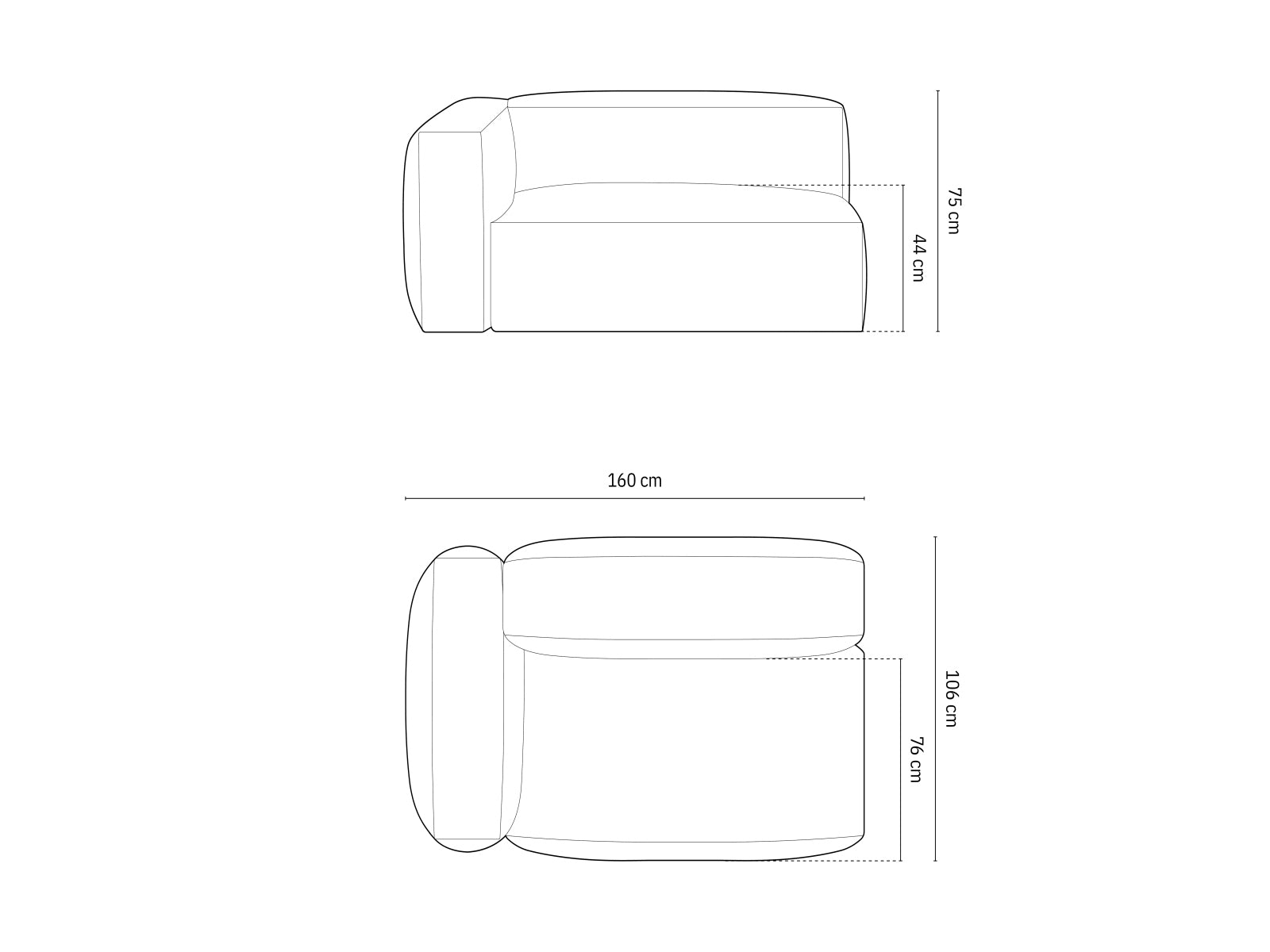 Martina Modul links 1 Sitzer in Light Grey präsentiert im Onlineshop von KAQTU Design AG. Modulares Sofa ist von Micadoni